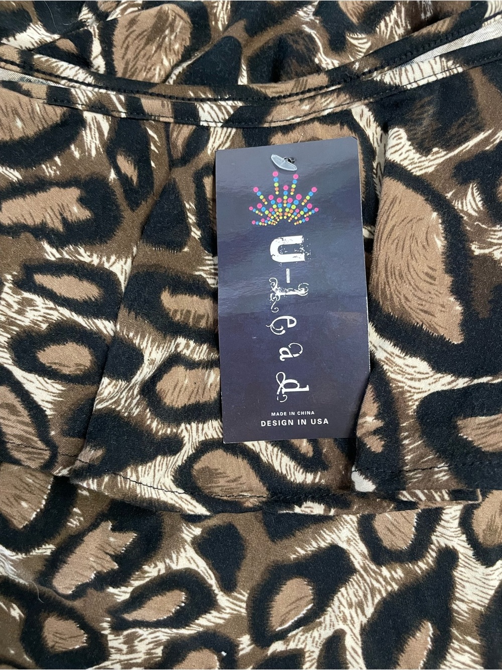 One-Shoulder Leopard Print Ruffle Dress in Brown - Picture 5 of 8